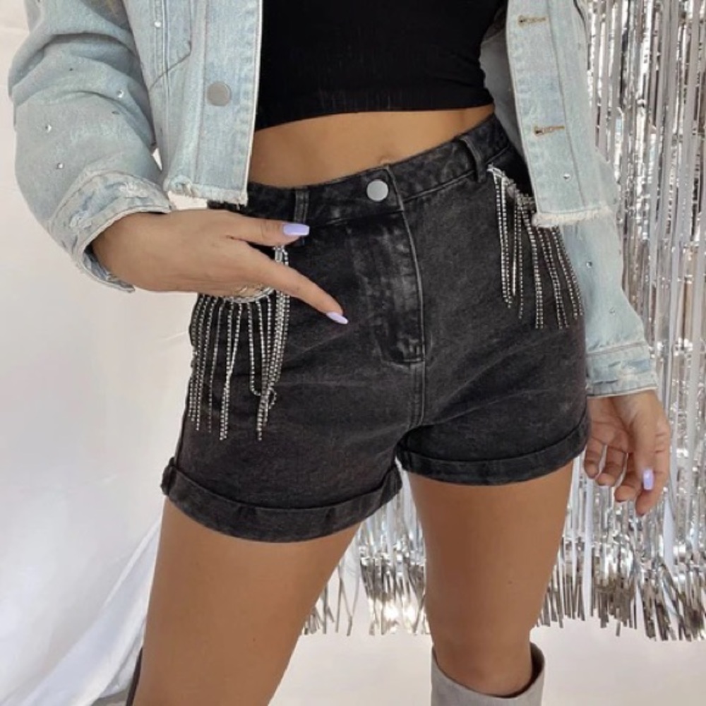 Rhinestone Denim Shorts